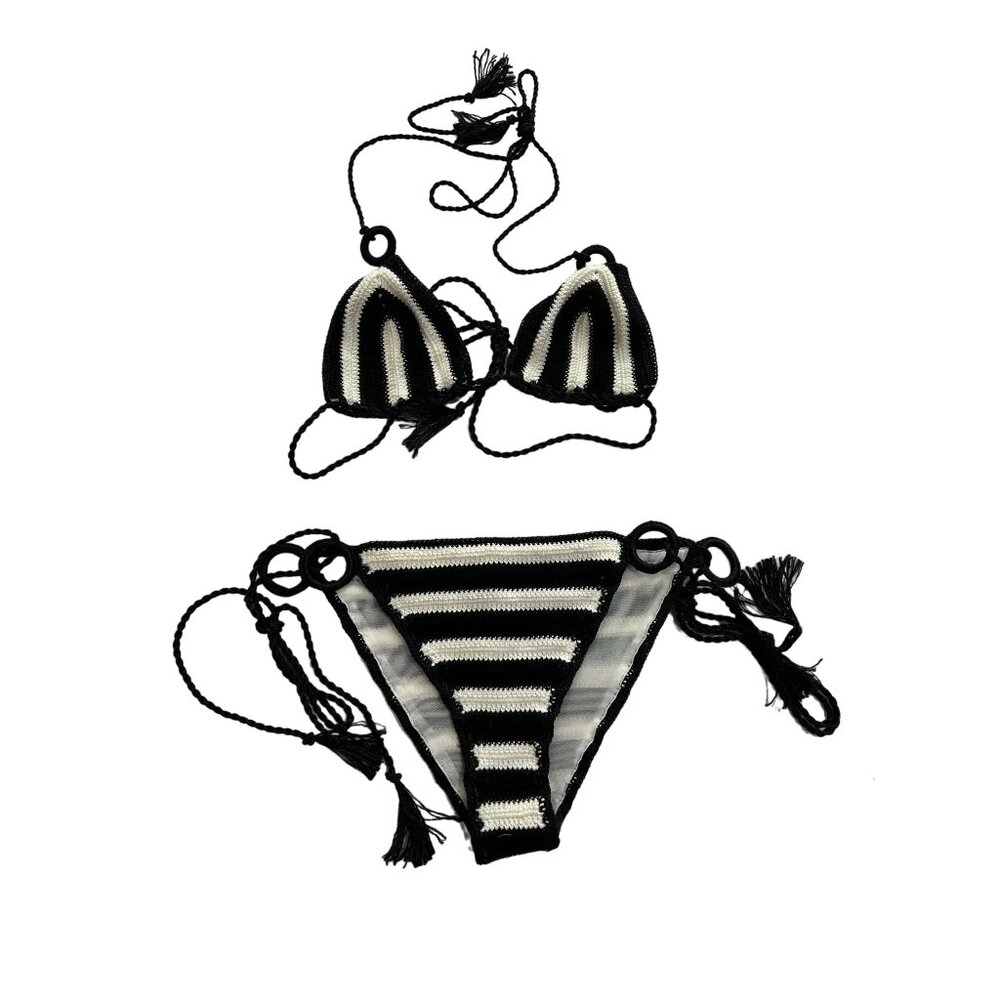 My Beachy Side X Revolve Crochet Bikini Set In Black Gem